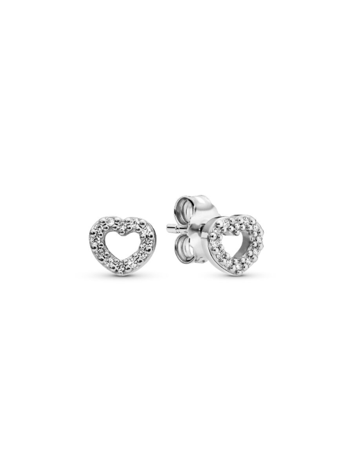 Open Heart Stud Earrings - Image 3