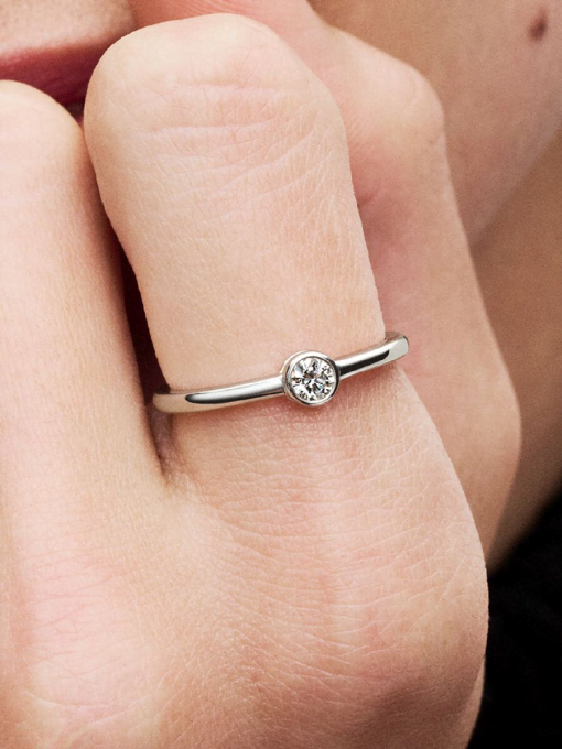 Pandora Era Bezel Sterling Silver Lab-grown Diamond Ring - Image 2