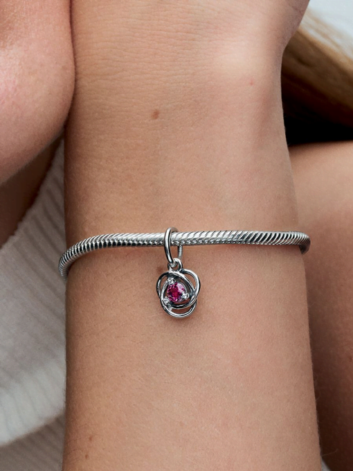 Pink Eternity Circle Dangle Charm - Image 2