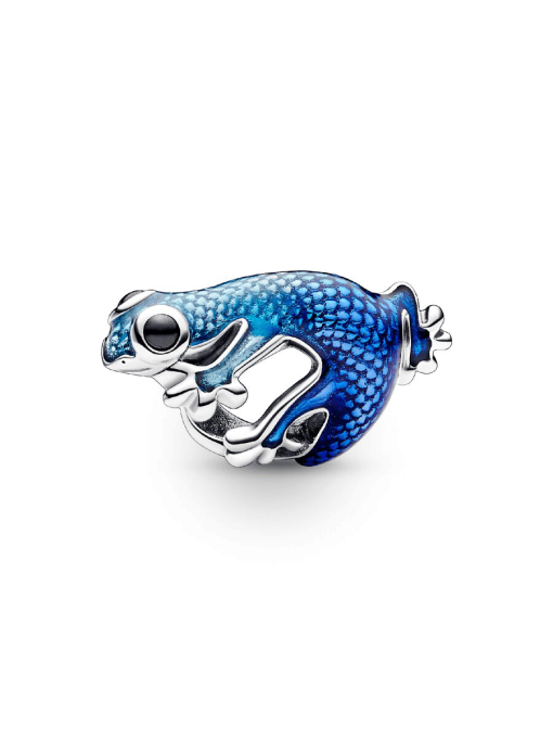 Metallic Blue Gecko Charm - Image 3