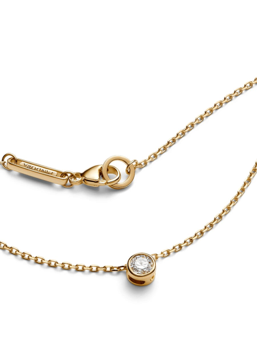 Pandora Era Bezel 14k Gold Lab-grown Diamond Pendant Necklace - Image 5