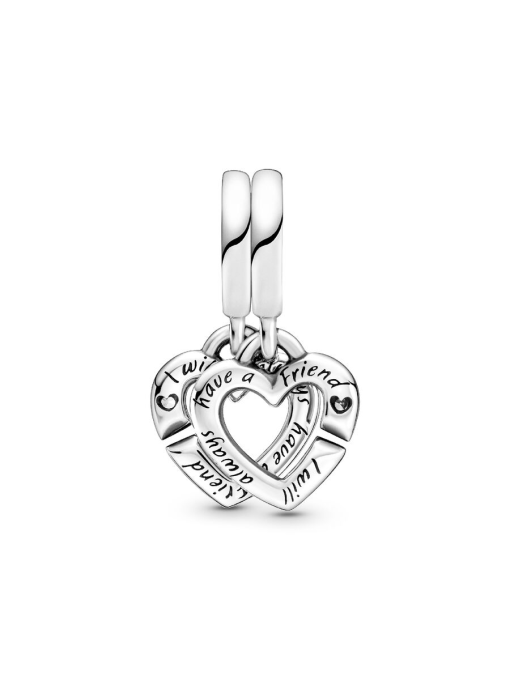 Linked Sister Hearts Split Dangle Charm - Image 6