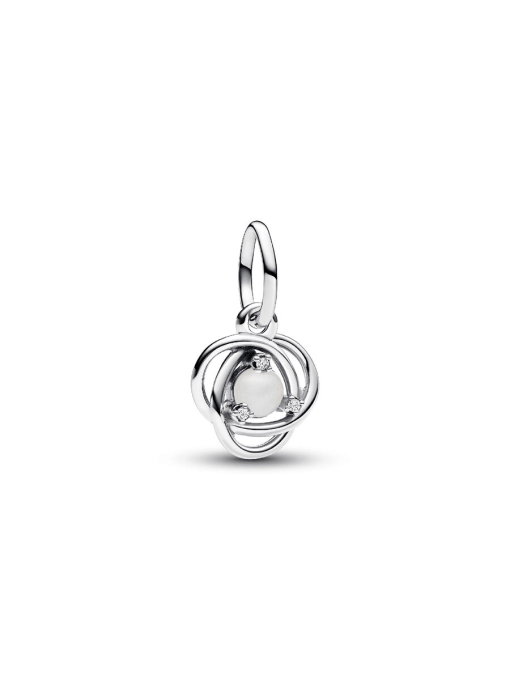 White Eternity Circle Dangle Charm