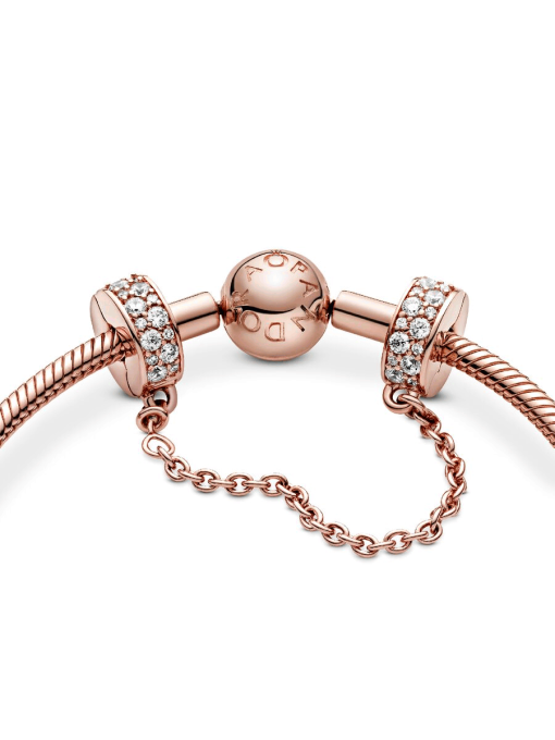 Clear Pave Safety Chain Clip Charm - Image 5