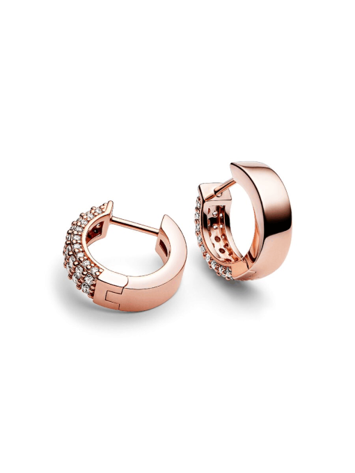 Pandora Timeless Pave Double-row Hoop Earrings - Image 5