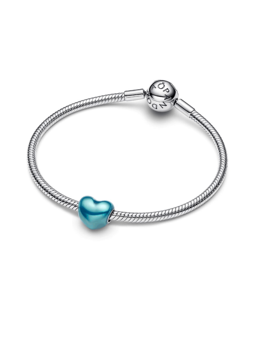 Metallic Sky Blue Heart Charm - Image 7