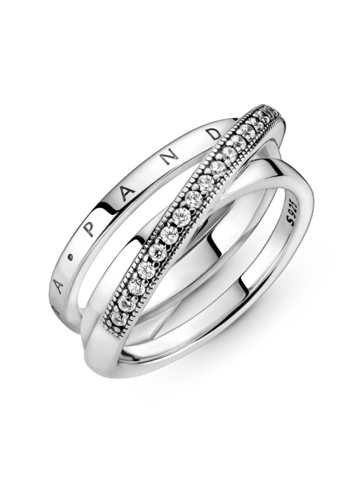 Crossover Pave Triple Band Ring - Image 4