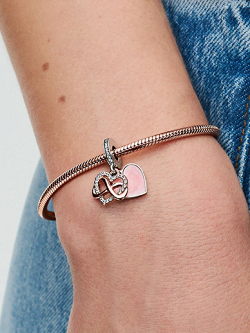 Sparkling Infinity Heart Dangle Charm - Image 2