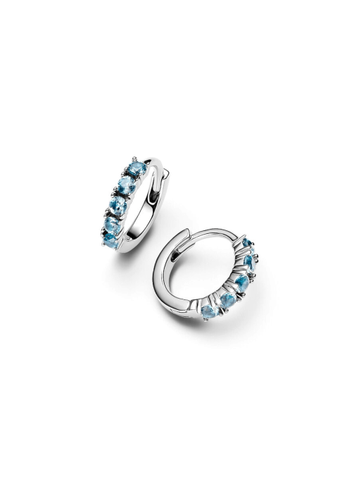Light Blue Huggie Earrings - Image 4