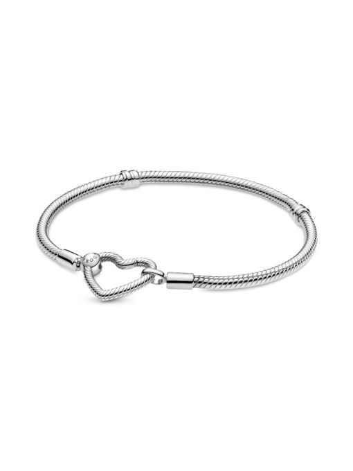 Pandora Moments Heart Closure Snake Chain Bracelet - Image 3