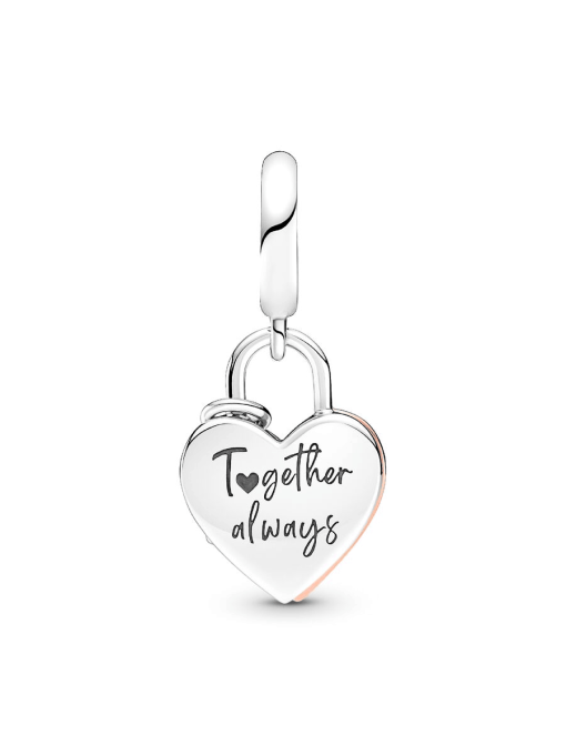 Heart Padlock Double Dangle Charm - Image 5