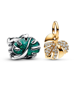 Monstera Leaf Charm Duo