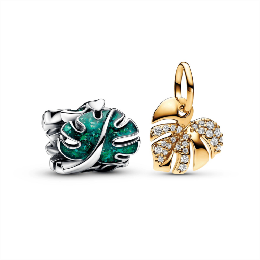 Monstera Leaf Charm Duo