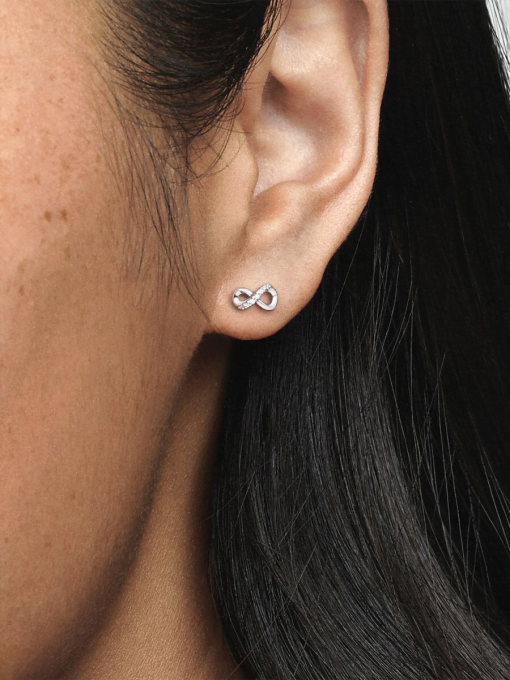 Sparkling Infinity Stud Earrings - Image 2