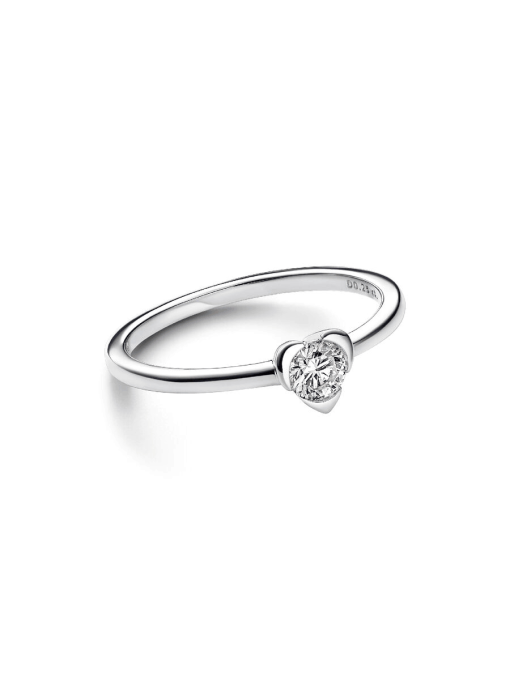 Pandora Talisman Sterling Silver Lab-grown Diamond Heart Ring - Image 3