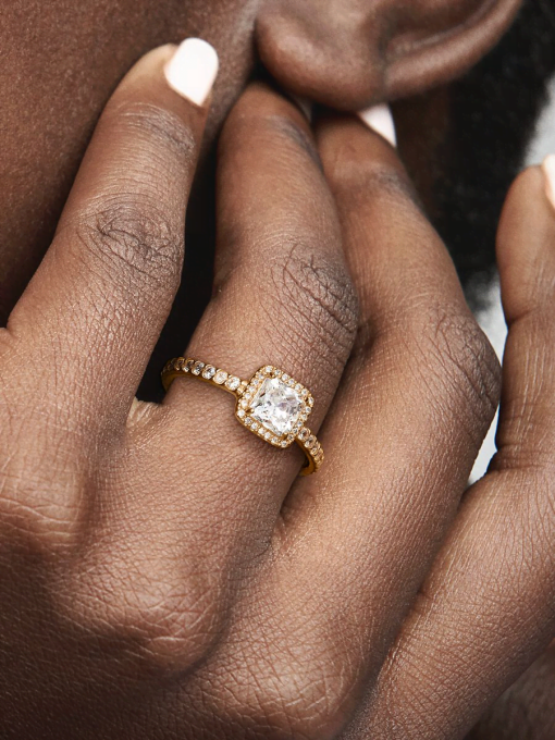 FINAL SALE - Square Sparkle Halo Ring - Image 2