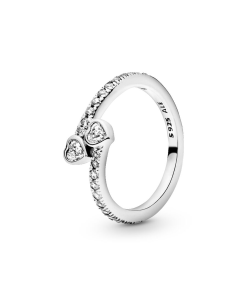 Two Sparkling Hearts Ring