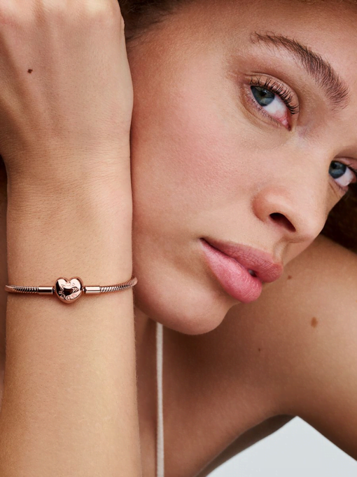 Pandora Moments Heart Clasp Snake Chain Bracelet - Image 4
