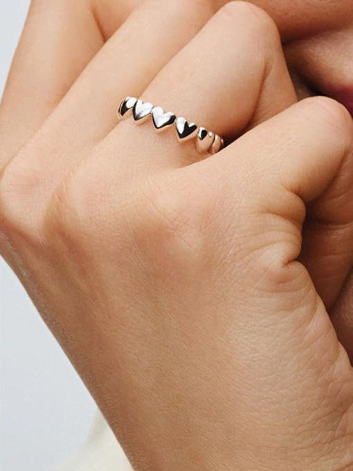 Row of Hearts Ring - Image 2
