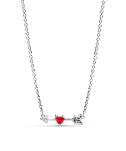 Arrow & Murano Glass Heart Necklace