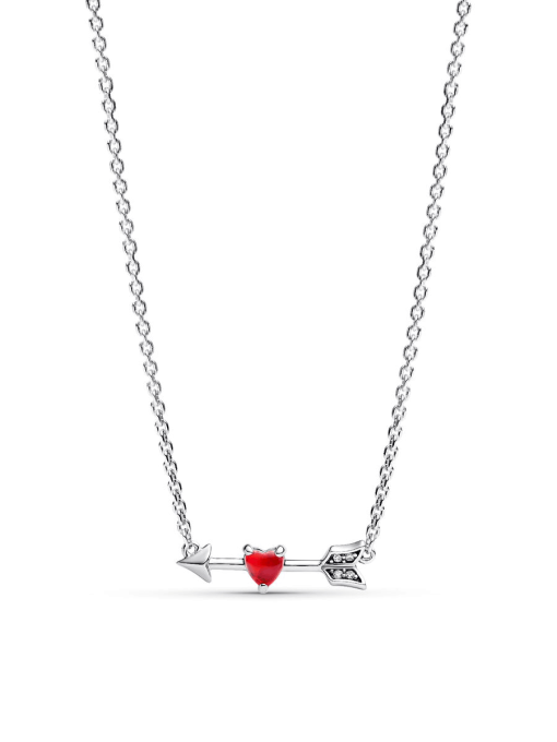 Arrow & Murano Glass Heart Necklace