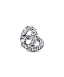 Pave Infinity Knot Heart Charm