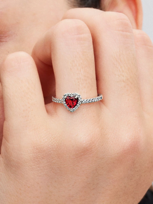 Elevated Red Heart Ring - Image 2