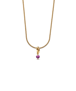February Eternity Circle Dangle Charm Necklace Set