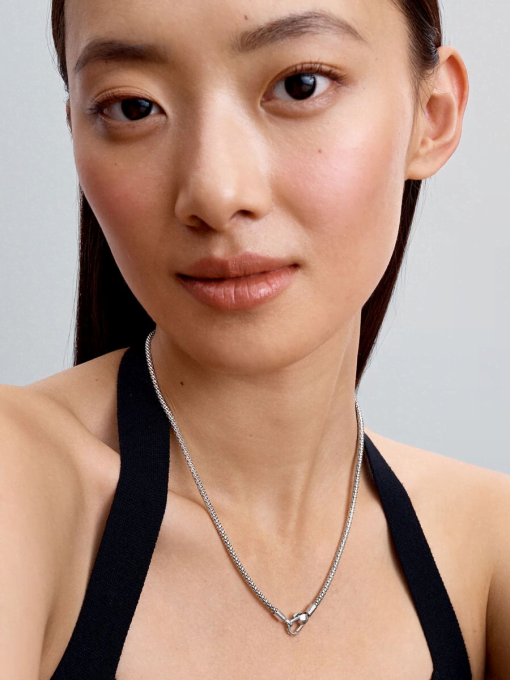 Studded Clasp & Chain Necklace - Image 3