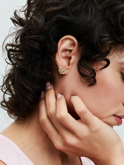 Sparkling Infinity Heart Stud Earrings - Image 4