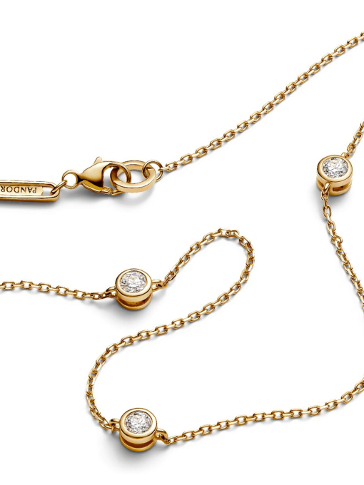Pandora Era Bezel 14k Gold Lab-grown Diamond Station Necklace - Image 3