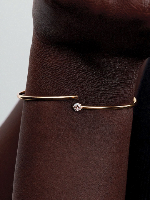 Pandora Nova 14k Gold Lab-grown Diamond Open Bangle - Image 2