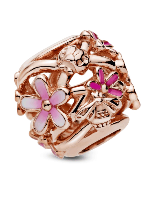 Openwork Pink Daisy Flower Charm - Image 6
