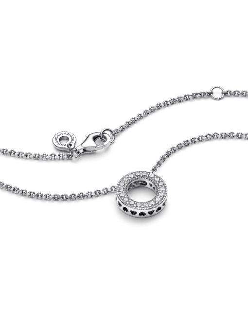 Pandora Logo Pave Circle Collier Necklace - Image 6
