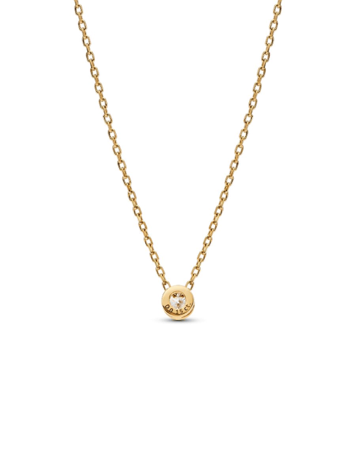 Pandora Era Bezel 14k Gold Lab-grown Diamond Pendant Necklace - Image 4