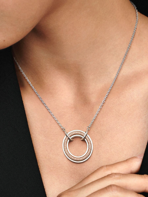 Pandora Signature Two tone Logo & Pave Necklace - Image 2