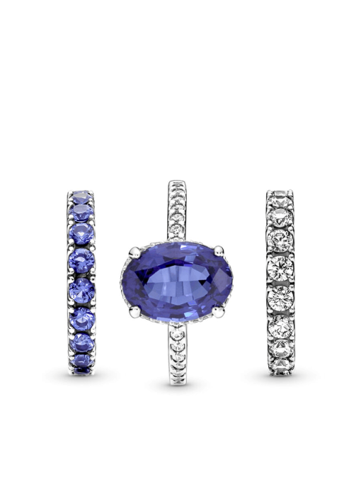 Sparkling Row Eternity Ring Set - Image 2