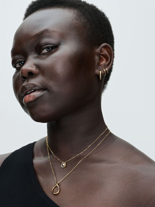 Round Huggie Hoop Earrings - Image 3