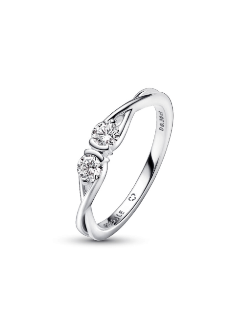 Pandora Infinite Sterling Silver Double-Facing Lab-grown Diamond Ring - Image 5