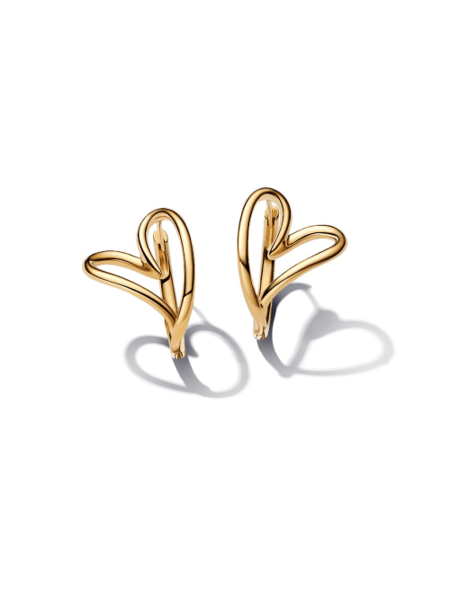 Organically Shaped Heart Hoop Earrings - Image 5