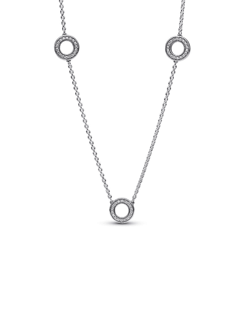 Pave Circles Chain Necklace