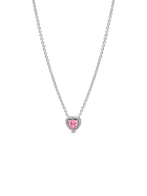 Pink Elevated Heart Necklace