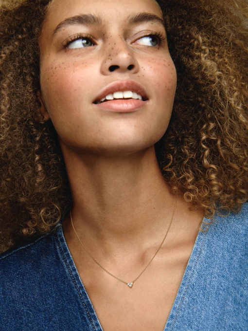 Triple Stone Heart Collier Necklace - Image 4