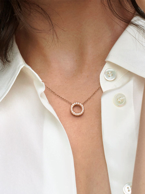 Pandora Logo Pave Circle Collier Necklace - Image 2