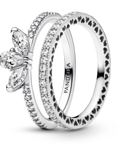 Tear-shaped Tiara Ring Set