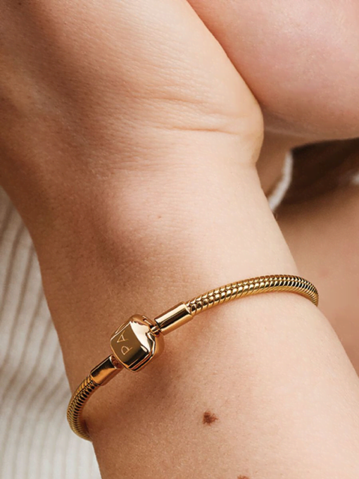 Barrel Clasp Snake Chain Bracelet - Image 2