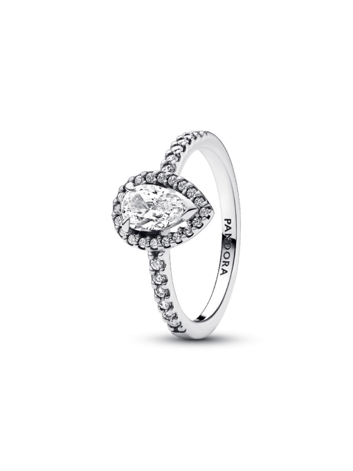 Sparkling Pear Halo Ring - Image 3