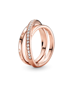 Crossover Pave Triple Band Ring