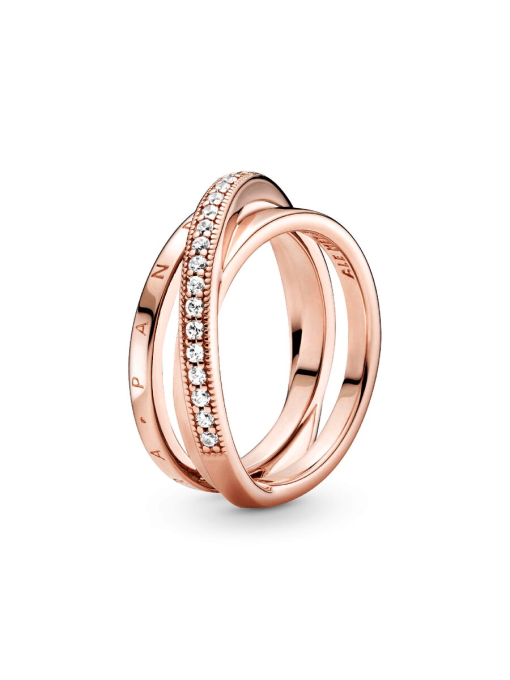 Crossover Pave Triple Band Ring