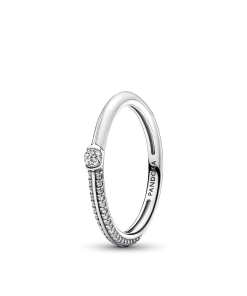 Pandora ME Pave & White Dual Ring